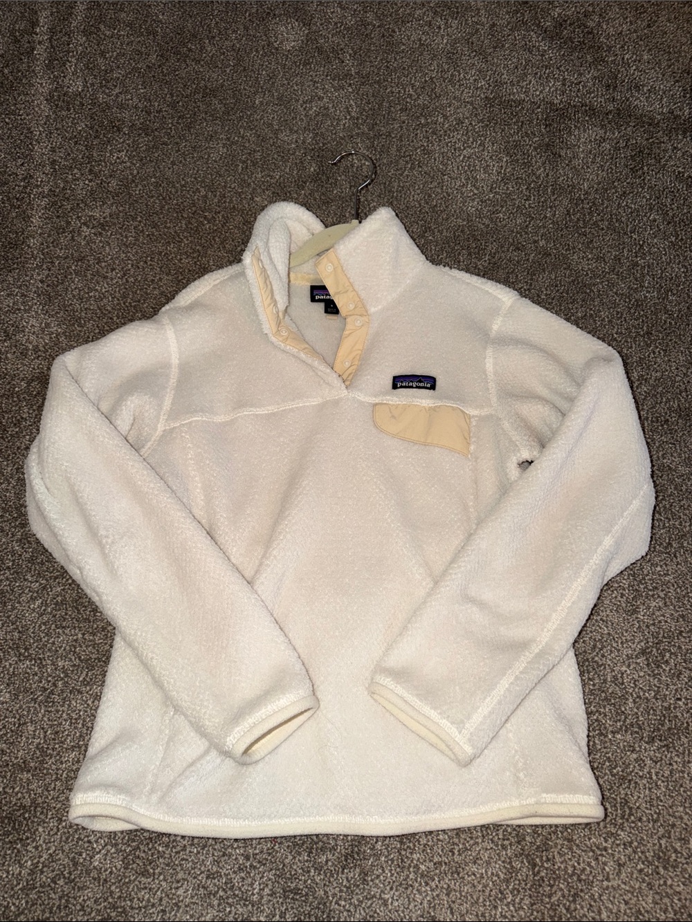 Patagonia Cream Sherpa Snap Pullover